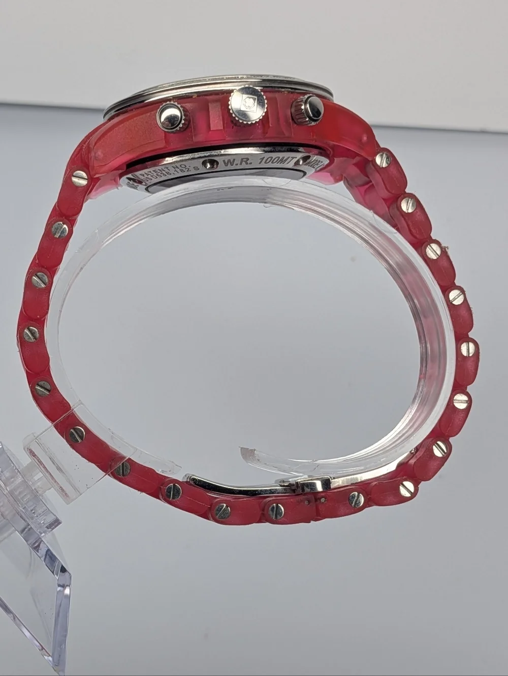 Invicta Chronograph Watch Swiss Movement Silicone Strap Diamond Bezel Pink 3121